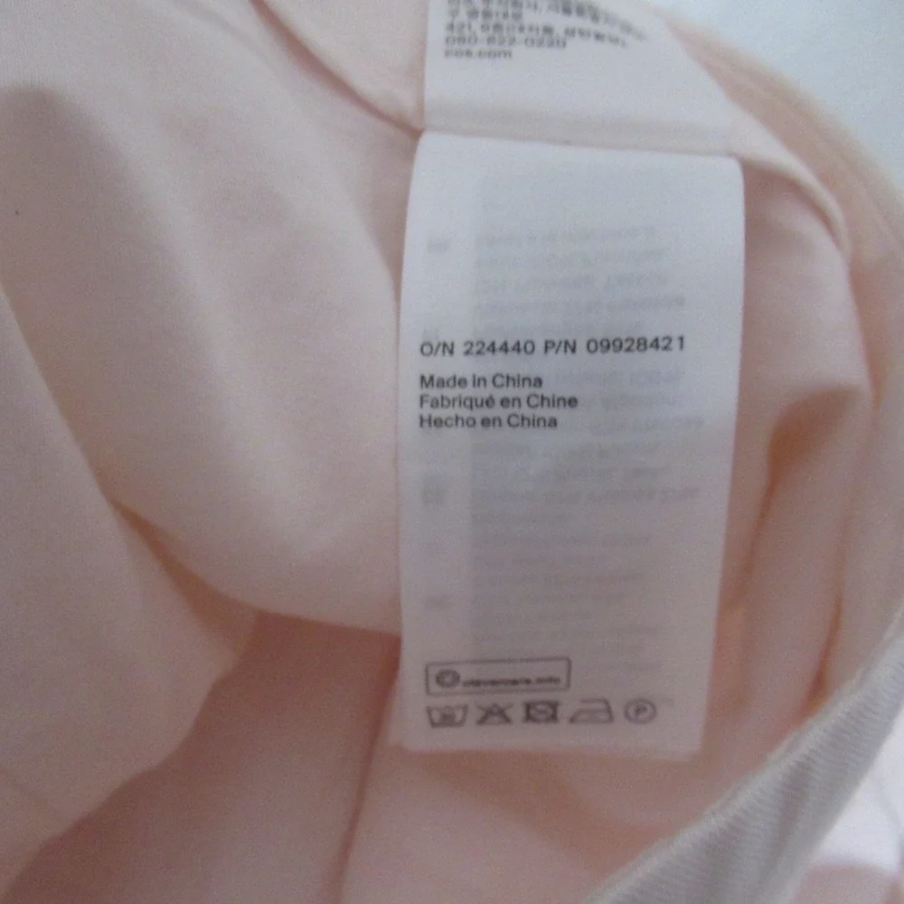 COS Pants 12 PInk Super High Rise Wide Leg Linen Blend Pleated